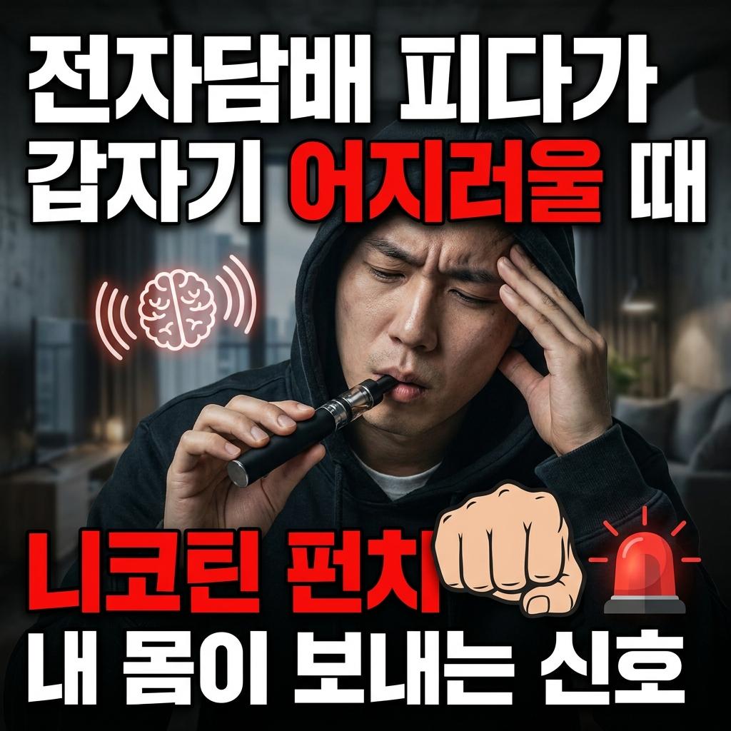 전자담배 피다가 갑자기 어지러울 때 니코틴 펀치 내 몸이 보내는 신호