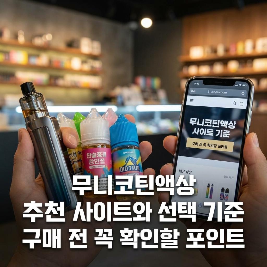 무니코틴액상 추천 사이트와 선택 기준 구매 전 꼭 확인할 포인트