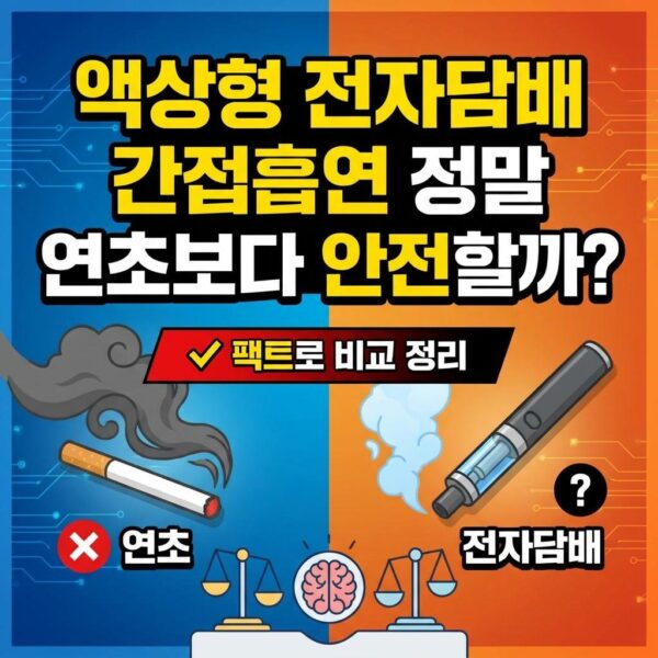 액상형 전자담배 간접흡연, 정말 연초보다 안전할까? 팩트로 비교 정리